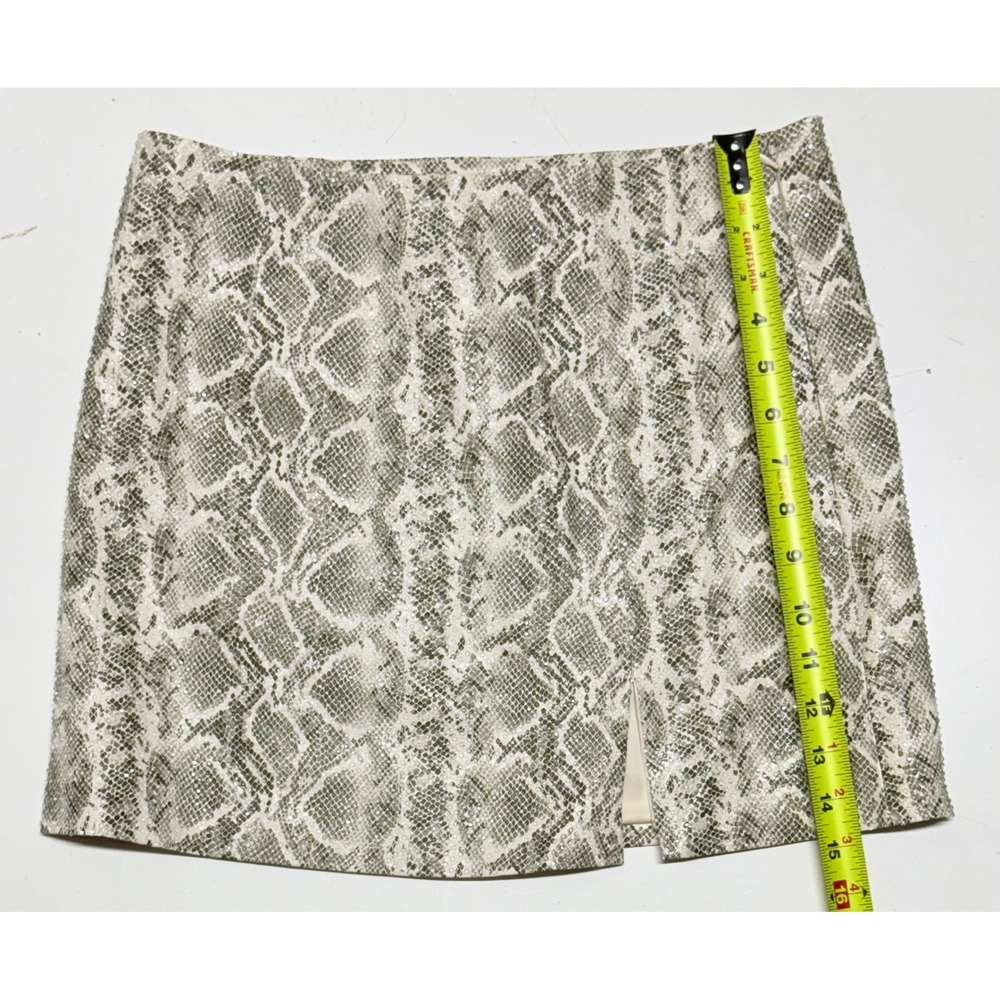 GOOD AMERICAN Snake Print Faux Leather Mini‎ Skirt 4 27 New w Tags